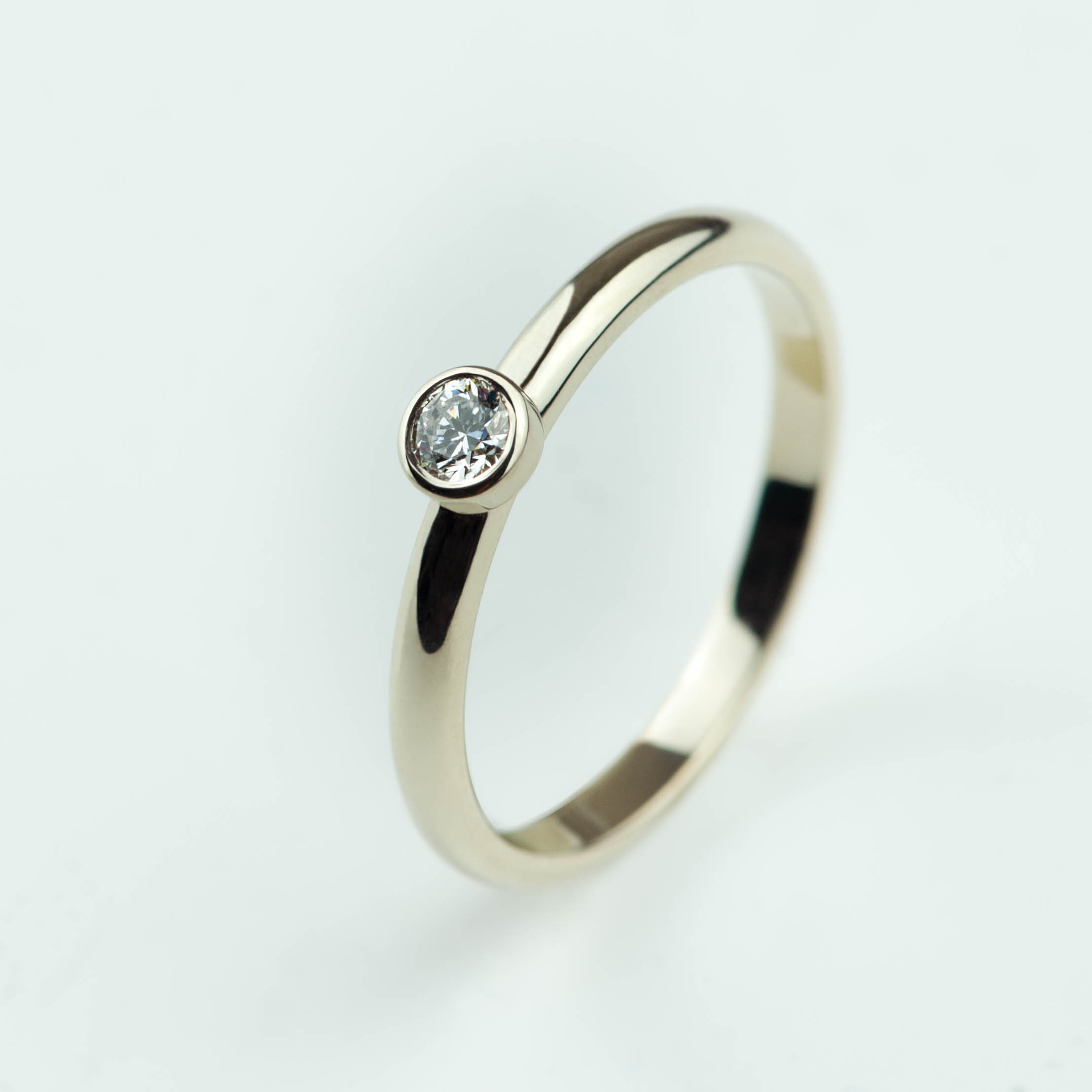 Item 038 | Classic 3 | Золото | Конструктор кольца обручального профиля с камнем в глухой закрепке — изображение 12