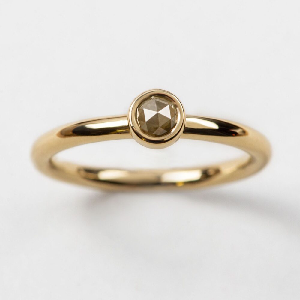 Plain с алмазом | Золото | Конструктор кольца