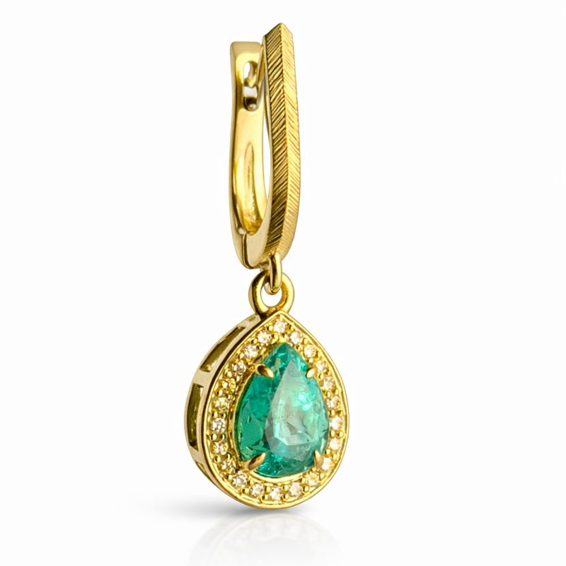Item 015 | Lotus Drop | Серьги с колумбийскими изумрудами и желтыми бриллиантами — изображение 3
